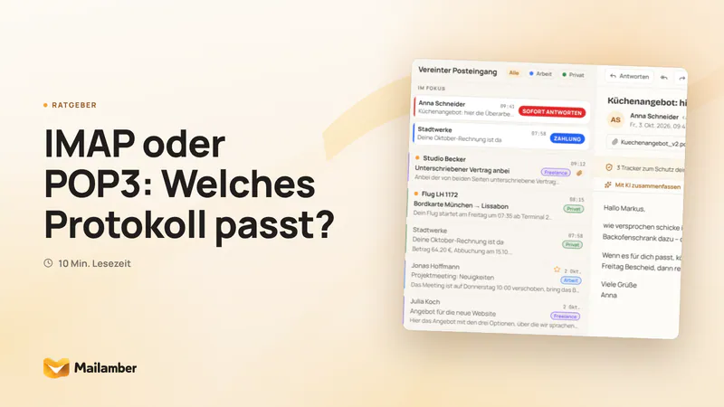 IMAP oder POP3: Welches Protokoll passt?