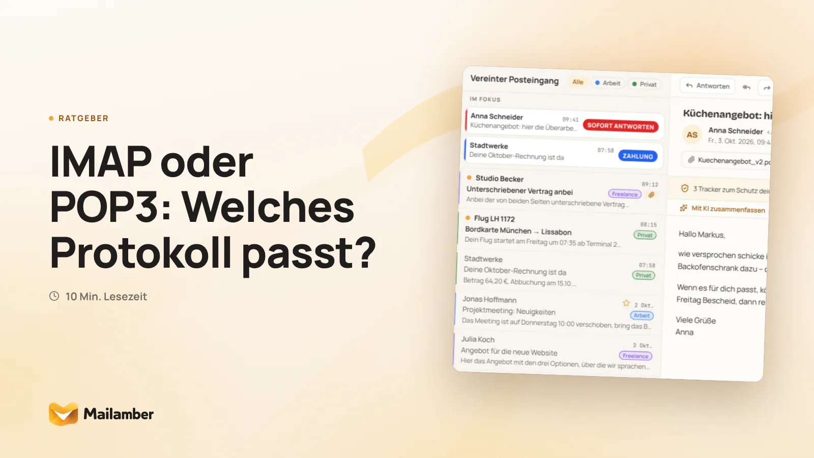 IMAP oder POP3: Welches Protokoll passt?