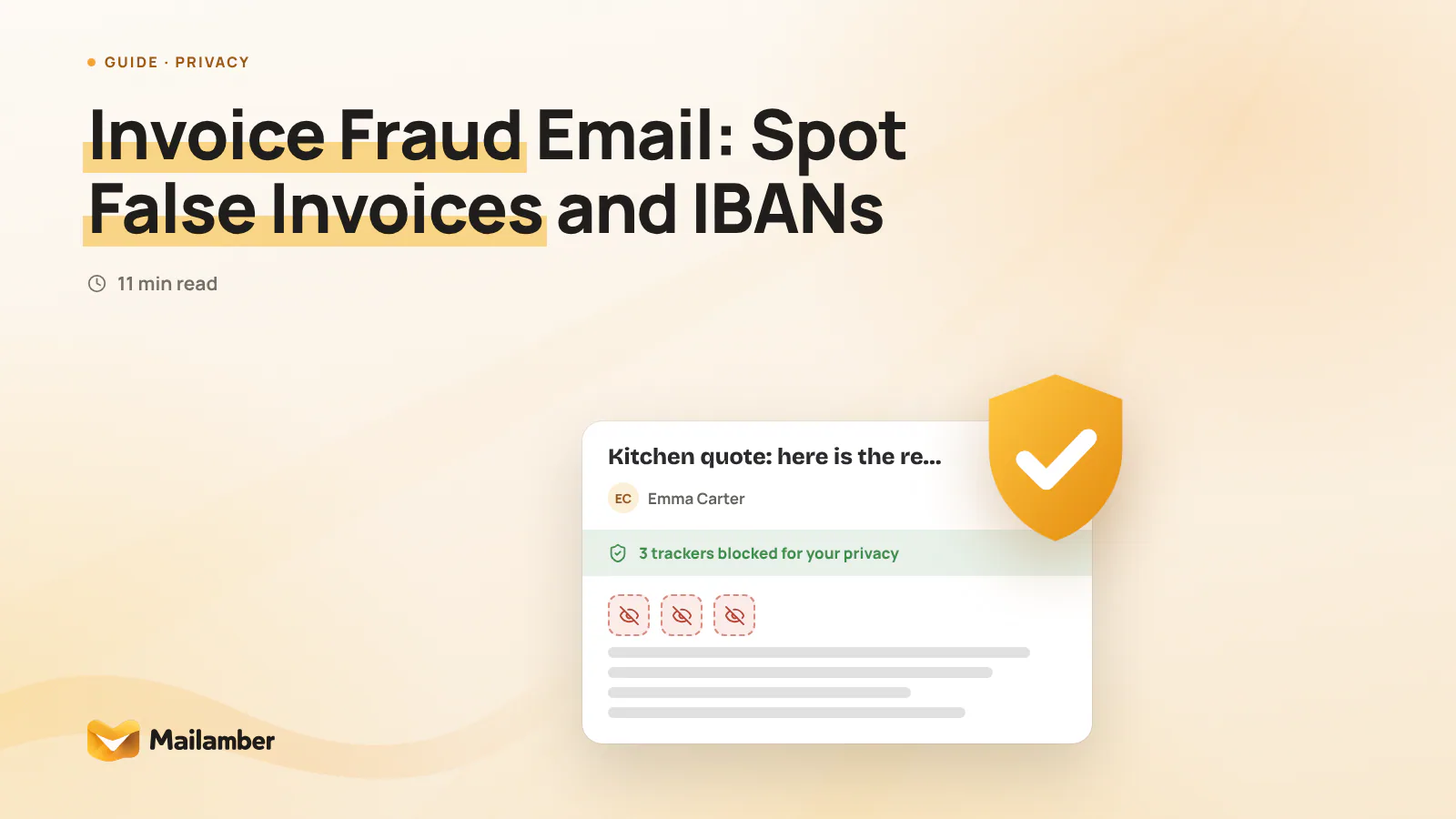 Business professional reviewing a suspicious invoice email and checking supplier payment details privately