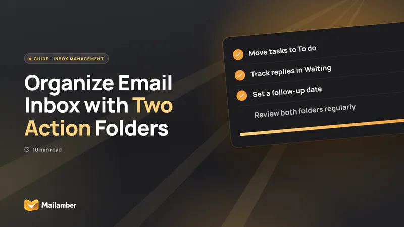 Checklist showing emails sorted into To do and Waiting folders with follow-up dates