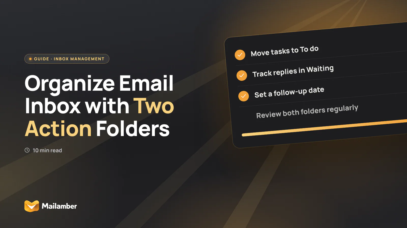 Checklist showing emails sorted into To do and Waiting folders with follow-up dates
