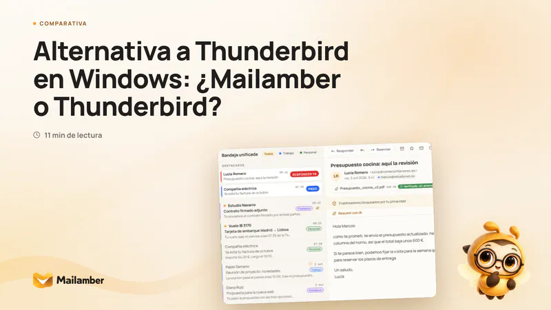 Alternativa a Thunderbird: Mailamber o Thunderbird