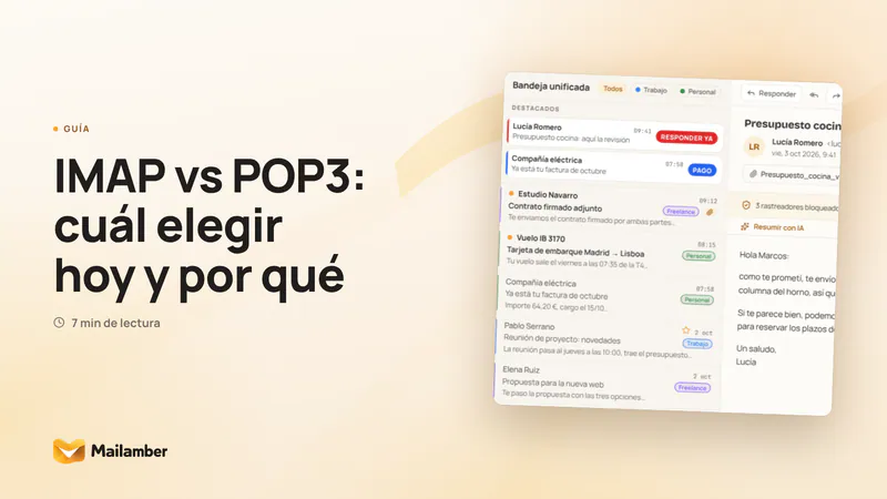 IMAP vs POP3: cuál elegir hoy y por qué