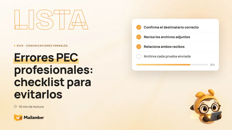 Checklist sobre una mesa con documentos, recibos de entrega y un portátil para preparar una comunicación PEC
