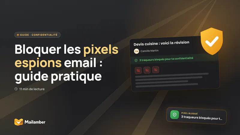 Illustration d’une boîte de réception avec images distantes bloquées et contrôles de confidentialité