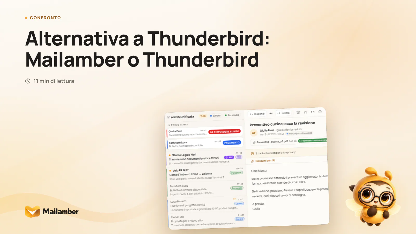 Alternativa a Thunderbird: Mailamber o Thunderbird