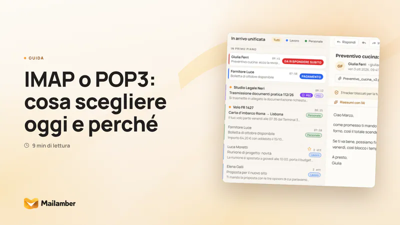 IMAP o POP3: cosa scegliere oggi e perché