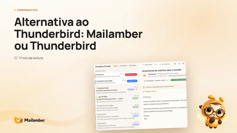Alternativa ao Thunderbird: Mailamber ou Thunderbird