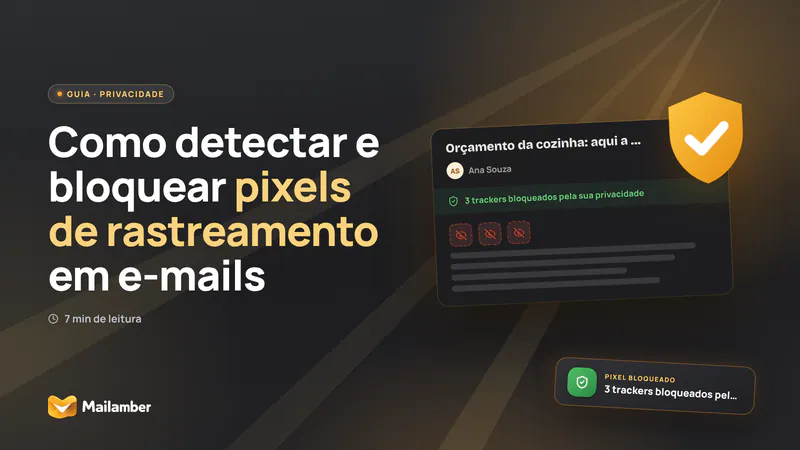 Ilustração de um e-mail com imagens remotas bloqueadas e opções para verificar remetente e links