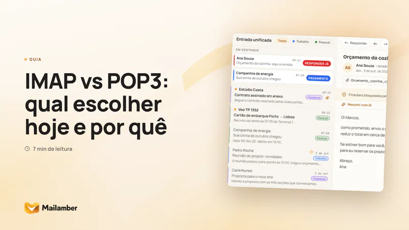 IMAP vs POP3: qual escolher hoje e por quê