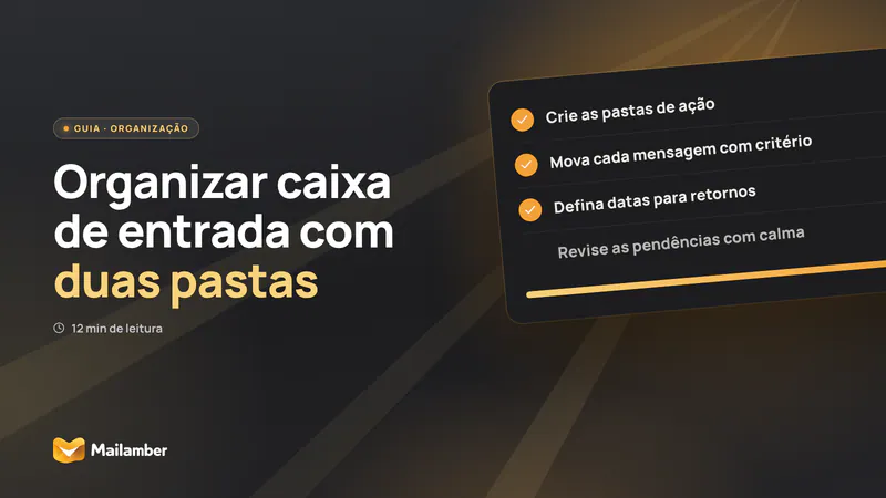 Checklist com duas seções para organizar e-mails nas pastas A fazer e Em espera